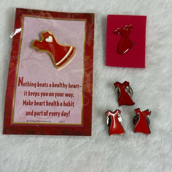 J373 Bulk Bundle of 5 Red Dress Pins - Picture 1 of 2